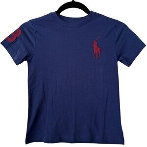 NWT 100% Cotton Navy Ralph Lauren Boys Short Sleeve Pullover T-Shirt - 6